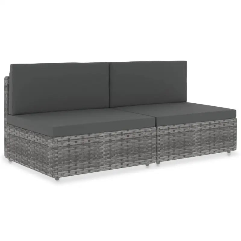 Modulaire tuinbank van poly rattan voor alle seizoenen - Grijs / 1 / 2 x middenbanken - Modulaire tuinbanken