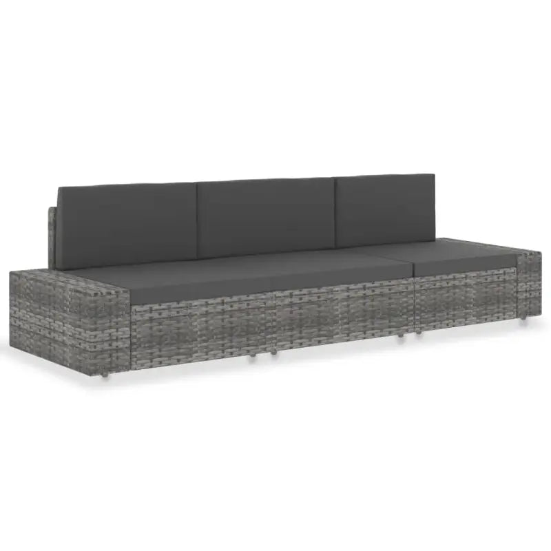 Modulaire tuinbank van poly rattan voor alle seizoenen - Grijs / 1 / Hoekbank (linkerarmleuning) + hoekbank