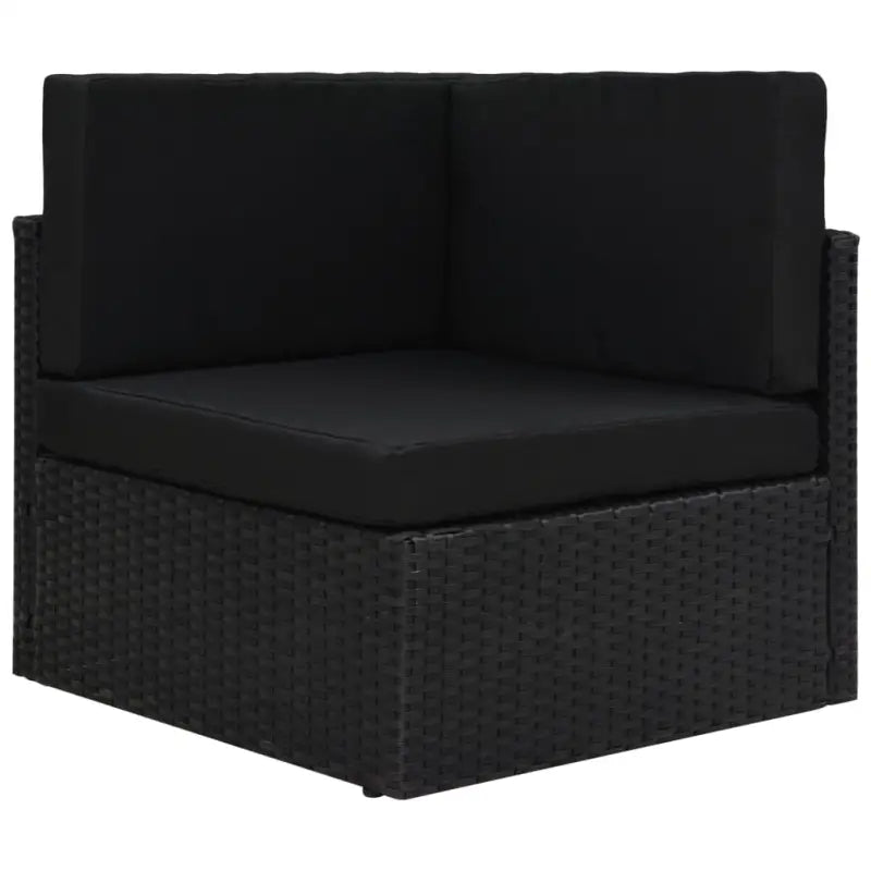Modulaire tuinbank van poly rattan voor alle seizoenen - Zwart / 1 / Hoekbank - Modulaire tuinbanken