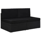 Modulaire tuinbank van poly rattan voor alle seizoenen - Zwart / 1 / 2 x middenbanken - Modulaire tuinbanken