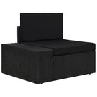 Modulaire tuinbank van poly rattan voor alle seizoenen - Zwart / 1 / Hoekbank (rechterarmleuning) - Modulaire tuinbanken