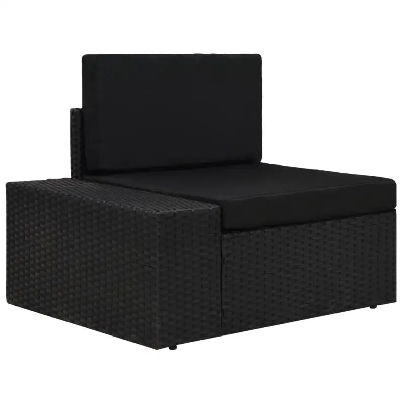 Modulaire tuinbank van poly rattan voor alle seizoenen - Zwart / 1 / Hoekbank (rechterarmleuning) - Modulaire tuinbanken