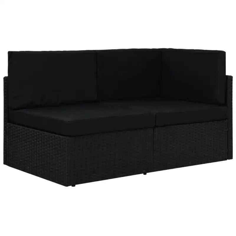 Modulaire tuinbank van poly rattan voor alle seizoenen - Zwart / 1 / Middenbank + hoekbank - Modulaire tuinbanken