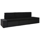 Modulaire tuinbank van poly rattan voor alle seizoenen - Zwart / 1 / Hoekbank (linkerarmleuning) + hoekbank