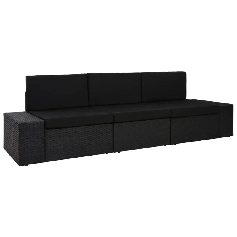 Modulaire tuinbank van poly rattan voor alle seizoenen - Zwart / 1 / Hoekbank (linkerarmleuning) + hoekbank