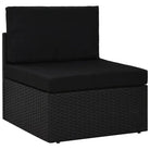 Modulaire tuinbank van poly rattan voor alle seizoenen - Zwart / 1 / Middenbank - Modulaire tuinbanken