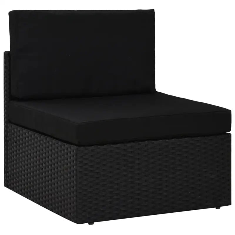 Modulaire tuinbank van poly rattan voor alle seizoenen - Zwart / 1 / Middenbank - Modulaire tuinbanken