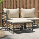 Modulaire tuinbank van poly rattan voor modern en weerbestendig tuinplezier - Beige / 1 / Voetensteun - Modulaire