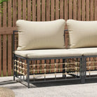 Modulaire tuinbank van poly rattan voor modern en weerbestendig tuinplezier - Beige / 1 / Middenbank - Modulaire