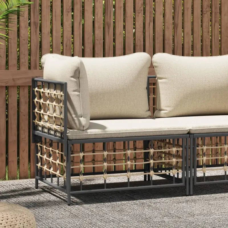 Modulaire tuinbank van poly rattan voor modern en weerbestendig tuinplezier - Beige / 1 / Hoekbank - Modulaire