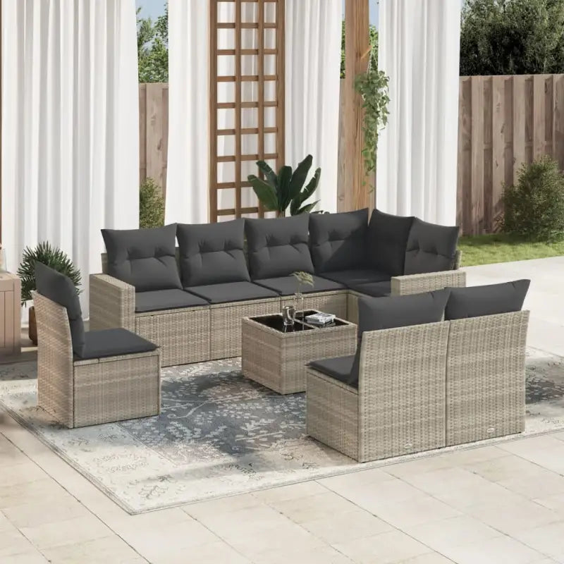 Modulaire tuinbank van zwart gepoedercoat staal met waterdichte tas - Lichtgrijs / 1 / Met tafel - Modulaire tuinbanken