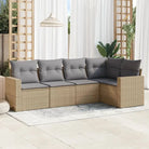 Modulaire tuinbank van zwart gepoedercoat staal met waterdichte tas - Beige en grijs / 1 / Zonder tafel - Modulaire