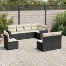 Modulaire tuinbank van zwart gepoedercoat staal met waterdichte tas - Zwart en crème / 1 / Zonder tafel - Modulaire
