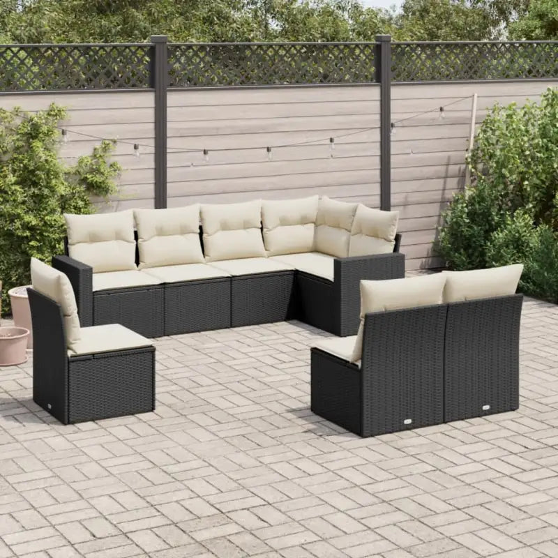 Modulaire tuinbank van zwart gepoedercoat staal met waterdichte tas - Zwart en crème / 1 / Zonder tafel - Modulaire