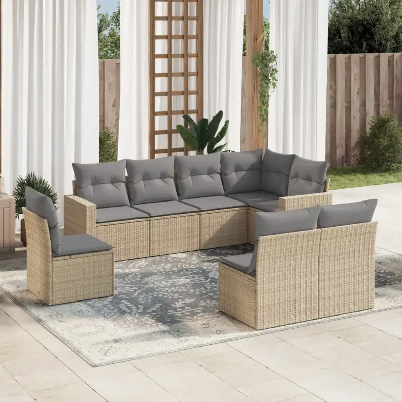Modulaire tuinbank van zwart gepoedercoat staal met waterdichte tas - Beige en grijs / 1 / Zonder tafel - Modulaire