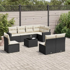 Modulaire tuinbank van zwart gepoedercoat staal met waterdichte tas - Zwart en crème / 1 / Met tafel - Modulaire