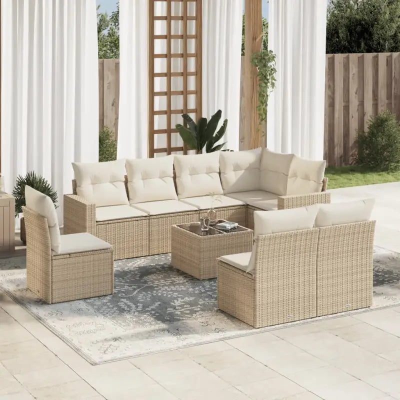 Modulaire tuinbank van zwart gepoedercoat staal met waterdichte tas - beige en crèmekleurig / 1 / Met tafel - Modulaire