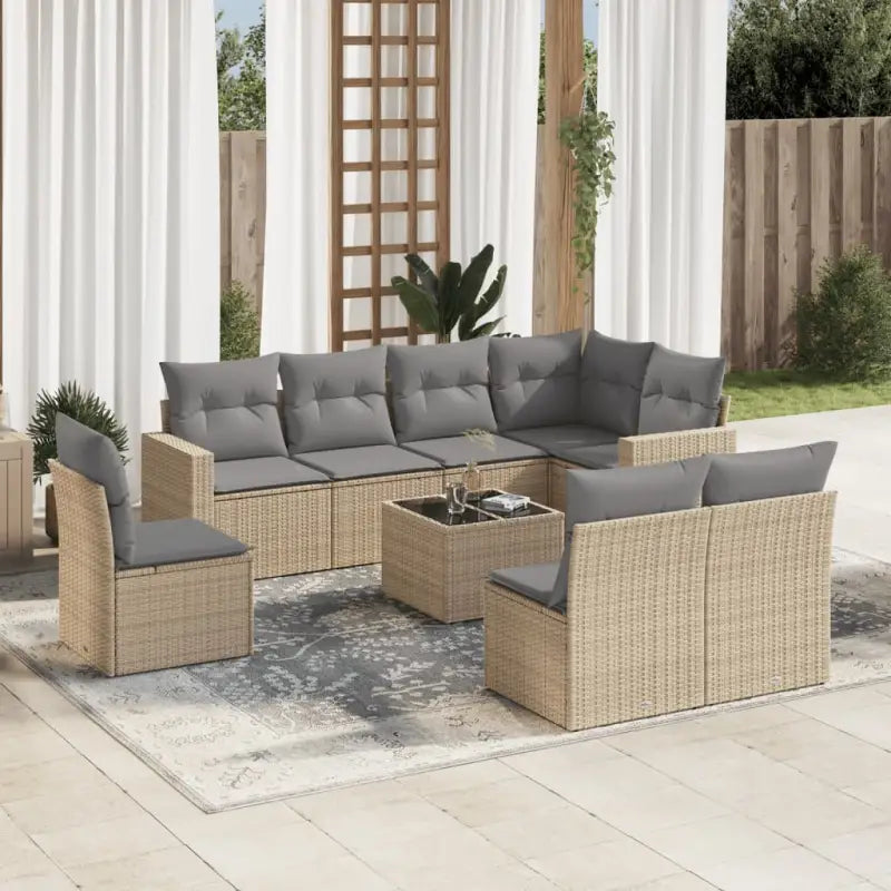 Modulaire tuinbank van zwart gepoedercoat staal met waterdichte tas - Beige en grijs / 1 / Met tafel - Modulaire