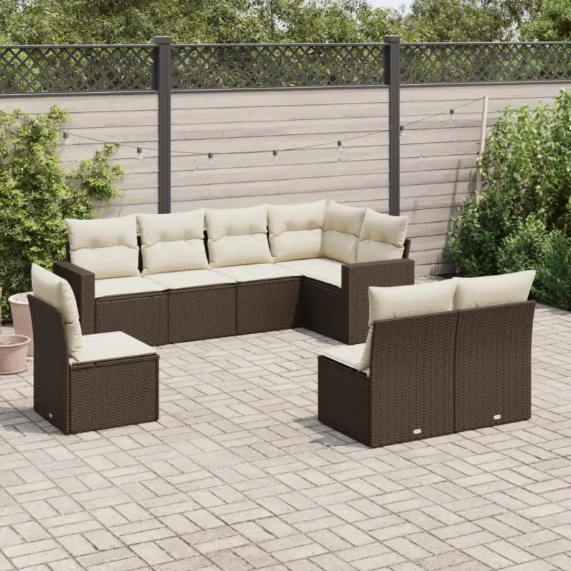Modulaire tuinbank van zwart gepoedercoat staal met waterdichte tas - Bruin en crème / 1 / Zonder tafel - Modulaire