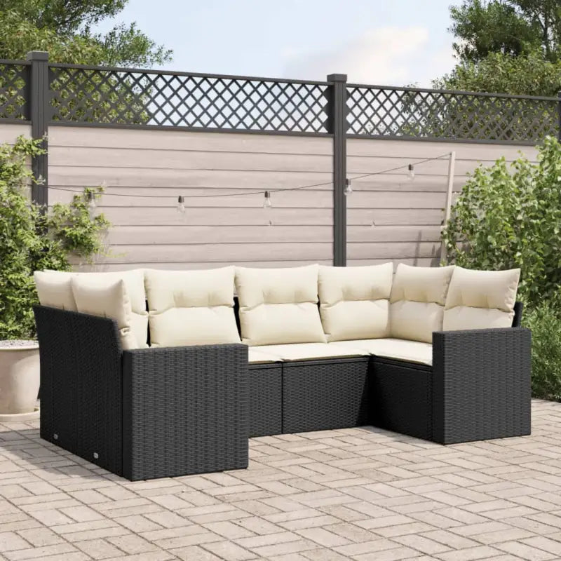 Modulaire tuinbank van zwart materiaal met waterdichte tas en gepoedercoat staal - Zwart en crème / 6 - Modulaire