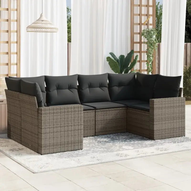 Modulaire tuinbank van zwart materiaal met waterdichte tas en gepoedercoat staal - Grijs / 6 - Modulaire tuinbanken