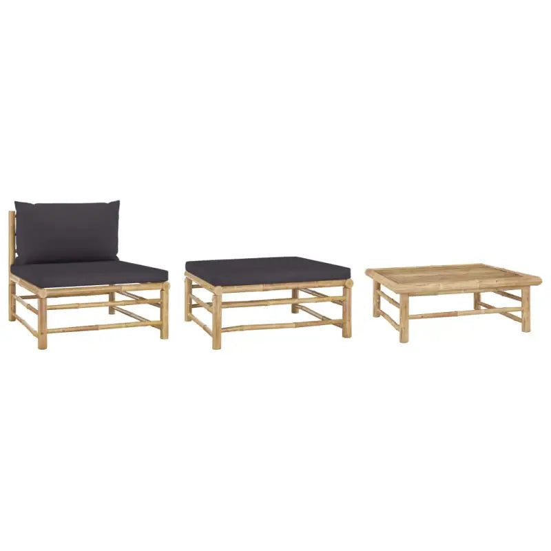 Modulaire tuinbank voor gezellige zithoek in je tuin of terras - Donkergrijs / 1 / Middenbank + voetensteun + tafel