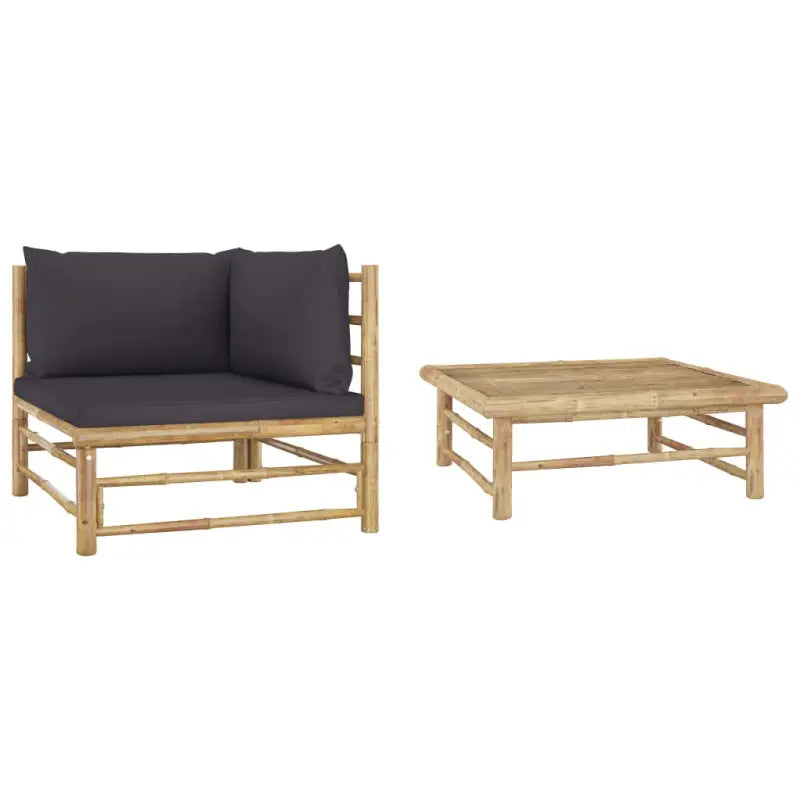 Modulaire tuinbank voor gezellige zithoek in je tuin of terras - Donkergrijs / 1 / hoek + Tafel - Modulaire tuinbanken