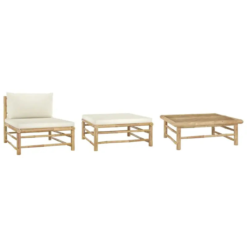 Modulaire tuinbank voor gezellige zithoek in je tuin of terras - Wit / 1 / Middenbank + voetensteun + tafel - Modulaire