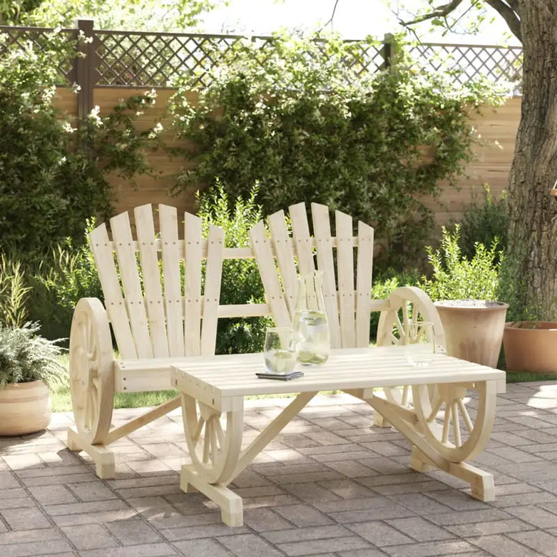 Modulaire tuinbanken in Adirondack stijl van massief vurenhout - Bruin / 1 / chair and table - Modulaire tuinbanken