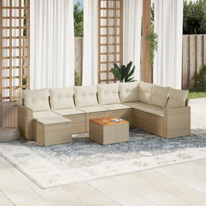 Modulaire tuinbanken in beige materiaal en gepoedercoat staal - beige en crèmekleurig / 1 - Modulaire tuinbanken