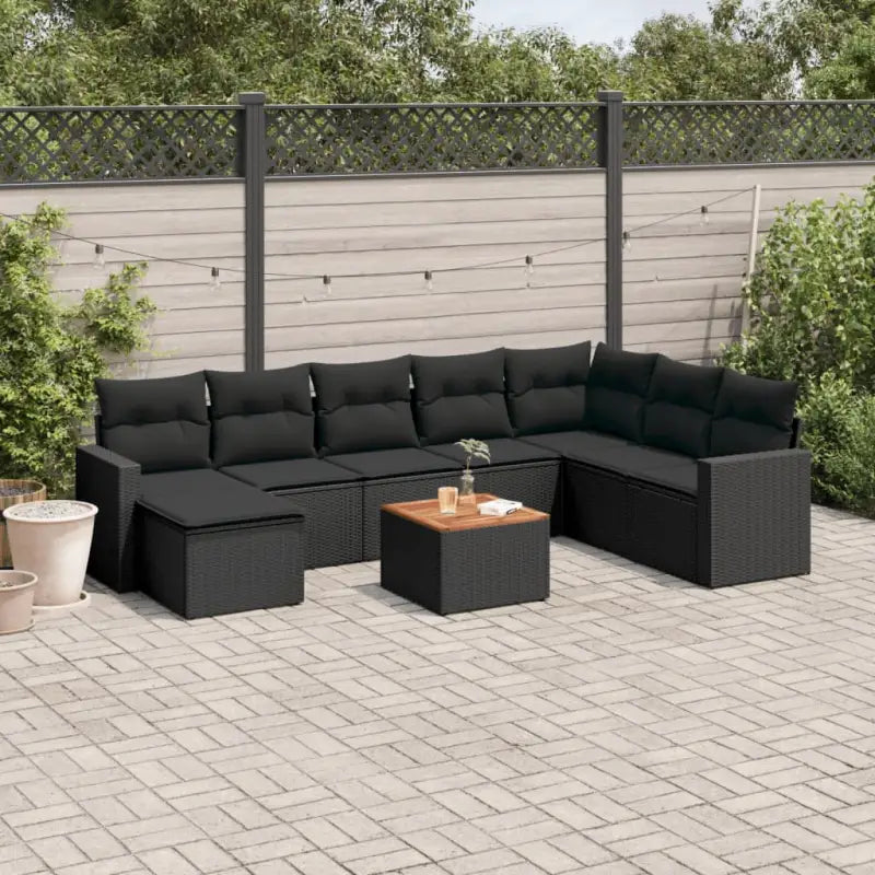Modulaire tuinbanken in beige materiaal en gepoedercoat staal - Zwart / 1 - Modulaire tuinbanken