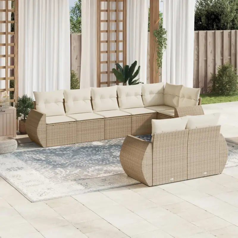 Modulaire tuinbanken in zwart materiaal met gepoedercoat staal afmetingen - beige en crèmekleurig / 1 / Zonder tafel