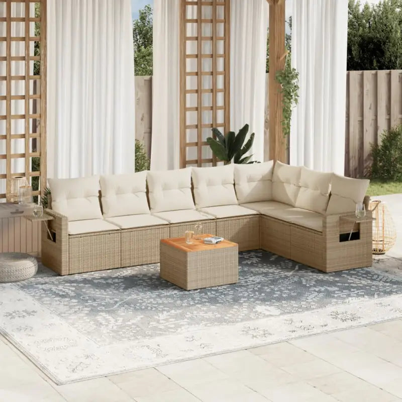 Modulaire tuinbanken in zwart materiaal met gepoedercoat staal en afmetingen - beige en crèmekleurig / 1 - Modulaire