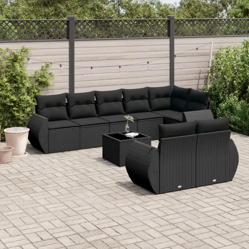 Modulaire tuinbanken in zwart materiaal met gepoedercoat staal afmetingen - Zwart / 1 / Met tafel - Modulaire tuinbanken