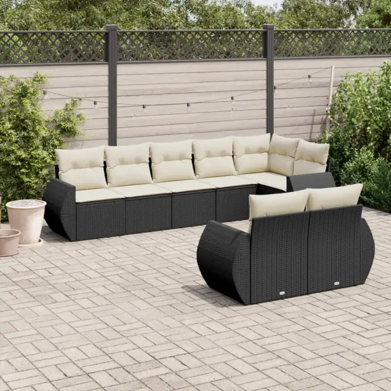 Modulaire tuinbanken in zwart materiaal met gepoedercoat staal afmetingen - Zwart en crème / 1 / Zonder tafel