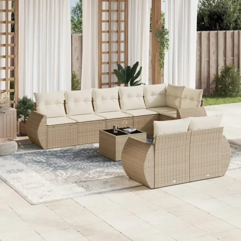 Modulaire tuinbanken in zwart materiaal met gepoedercoat staal afmetingen - beige en crèmekleurig / 1 / Met tafel