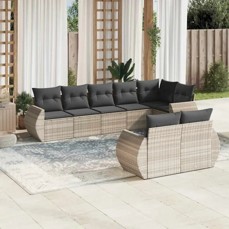 Modulaire tuinbanken in zwart materiaal met gepoedercoat staal afmetingen - Lichtgrijs / 1 / Zonder tafel - Modulaire