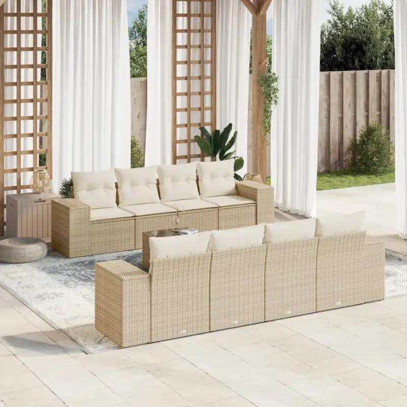 Modulaire tuinbanken in zwart materiaal met gepoedercoat staal afmetingen - beige en crèmekleurig / 1 - Modulaire