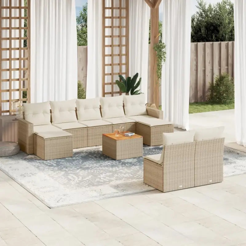 Modulaire tuinbanken in zwart materiaal van gepoedercoat staal - beige en crèmekleurig / 1 - Modulaire tuinbanken