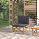 Modulaire tuinbanken met afmetingen rugkussen voor een elegante buitenruimte - Donkergrijs / 1 / Middenbank - Modulaire