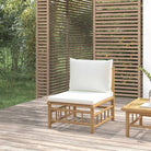 Modulaire tuinbanken met afmetingen rugkussen voor een elegante buitenruimte - Crème / 1 / Middenbank - Modulaire