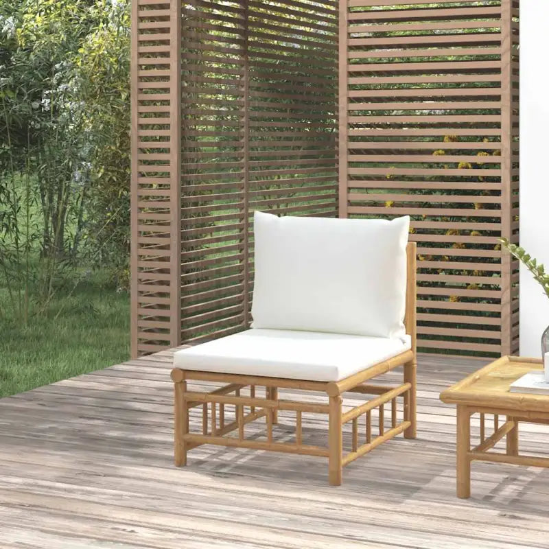 Modulaire tuinbanken met afmetingen rugkussen voor een elegante buitenruimte - Crème / 1 / Middenbank - Modulaire