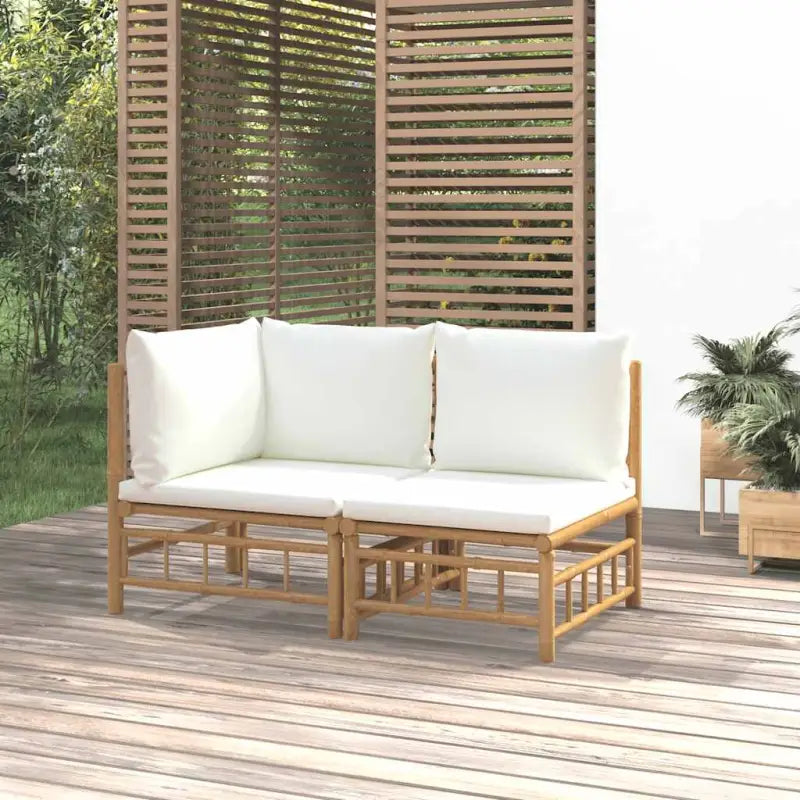 Modulaire tuinbanken met afmetingen rugkussen voor een elegante buitenruimte - Crème / 1 / hoek + midden - Modulaire