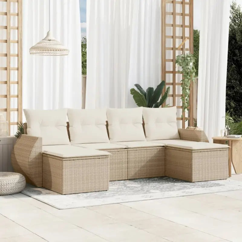 Modulaire tuinbanken met beige materiaal en gepoedercoat staal afmetingen - beige en crèmekleurig / 1 / Zonder tafel