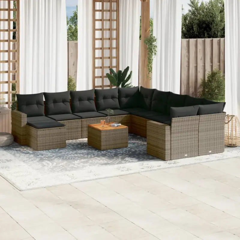 Modulaire tuinbanken met beige materiaal en gepoedercoat staal meerwaarde - Grijs / 12 - Modulaire tuinbanken