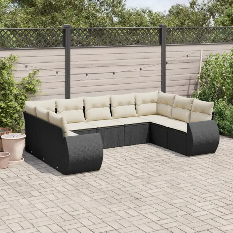 Modulaire tuinbanken met beige materiaal en gepoedercoat staal Afmetingen - Zwart en crème / 1 / Zonder tafel