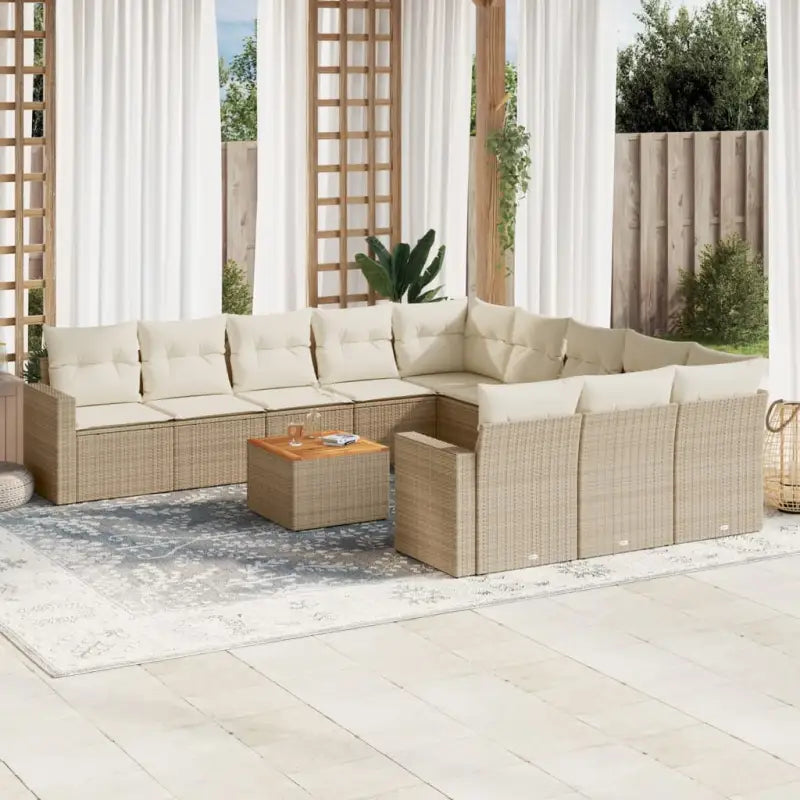 Modulaire tuinbanken met beige materiaal en gepoedercoat staal afmetingen - beige en crèmekleurig / 12 - Modulaire