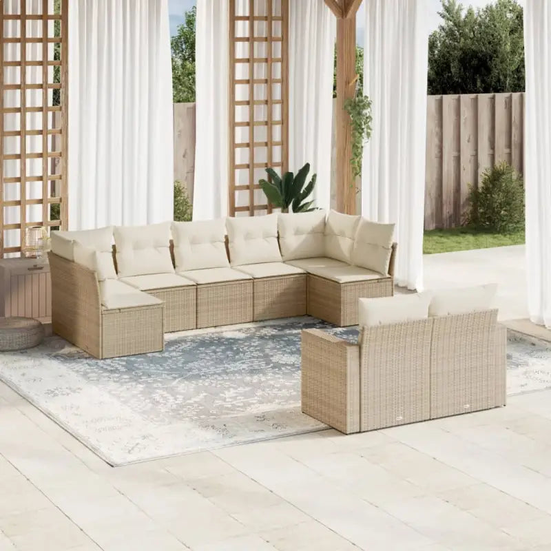 Modulaire tuinbanken met beige materiaal en gepoedercoat staal - beige en crèmekleurig / 1 / Zonder tafel - Modulaire