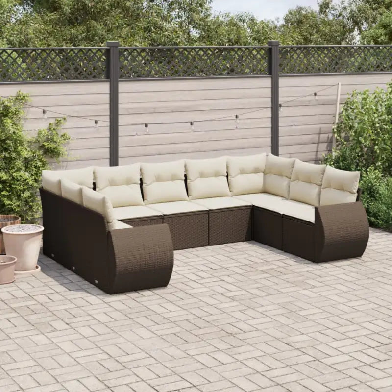 Modulaire tuinbanken met beige materiaal en gepoedercoat staal Afmetingen - Bruin en crème / 1 / Zonder tafel