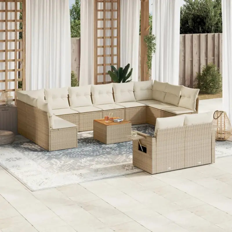Modulaire tuinbanken met beige materiaal en gepoedercoat staal - beige en crèmekleurig / 1 - Modulaire tuinbanken